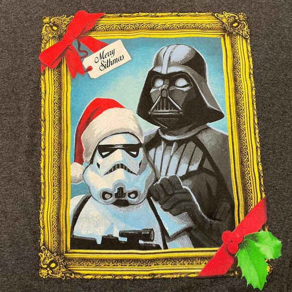 Star Wars Christmas Shirt Men’s Medium Darth Vader Stormtrooper Holiday Tee - Picture 6 of 6
